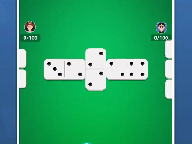 Spielszene aus Klassische Dominosteine mit angelegter Steinreihe